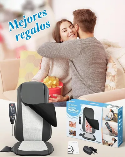 Vista 8 de COMFIER - Masajeador Shiatsu de espalda completa para silla con calor, con 2 velocidades Shiatsu, almohadilla de masaje para silla con punto