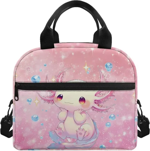 Vista 26 de doginthehole Bolsa de almuerzo de noche estrellada para mujeres y niñas, bolsa de almuerzo con correa ajustable para el hombro con estampado