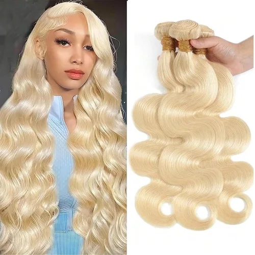 Vista 31 de Extensiones de cabello humano ondulado rubio 613 de 12 pulgadas, 100% sin procesar, grado 14A, cabello humano virgen brasileño sin procesar, 1