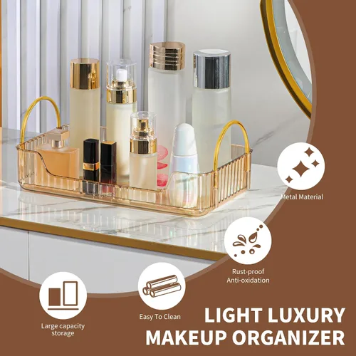 Vista 4 de YCIA&DONE Organizador de Baño para Encimera, Almacenamiento de Maquillaje, Estante de Bandeja para Cosméticos para Cuidado de la Piel, Soporte
