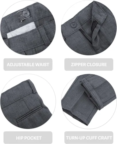 Vista 3 de Lilax Traje formal para niños de 4 piezas, chaleco, pantalones y corbata