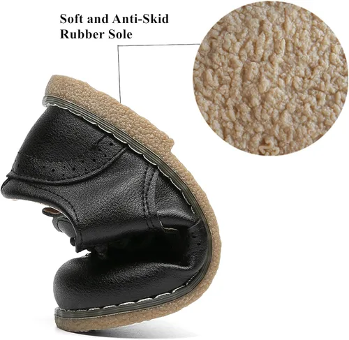 Vista 11 de DADAWEN - Zapatos de vestir para niña con cordones para uniforme de Oxford, cómodos, mocasines (niños pequeños)