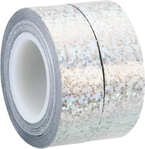Vista 9 de PATIKIL Cinta brillante con purpurina de 0.591 in x 16.4 ft, paquete de 2 cintas adhesivas holográficas decorativas para manualidades, álbumes