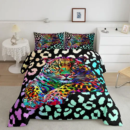 Vista 11 de Juegos de ropa de cama de piel de vaca con patchwork, edredón con estampado de piel de vaca, juego de edredón de animales de granja para niños