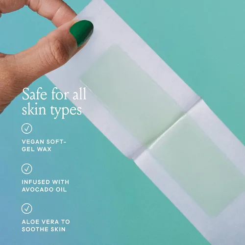 Vista 4 de Kit de Cera Billie - Cuerpo y Axilas - Fácil y Conveniente - Sin Calor - Hecho con Aloe y Aceite de Aguacate - Soft-Gel Vegano - 36 tiras de cera