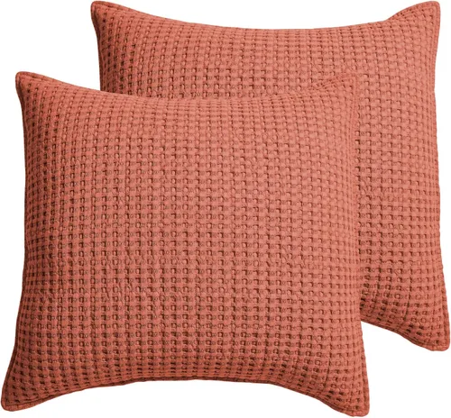 Vista 17 de Levtex Home - Mills Waffle - Juego de fundas de almohada Euro (Set de dos) - Spa - Tamaño de funda (66x66 cm), sin inserto