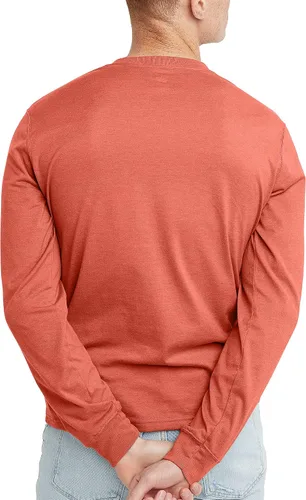Vista 2 de Hanes Originals - Camiseta Henley de algodón de manga larga para hombre