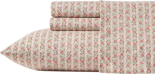 Vista 32 de Laura Ashley - Juego de sábanas individual, ropa de cama de percal de algodón fresca y suave con bolsillos profundos, ligera para comodidad durante