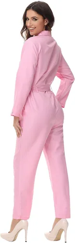 Vista 6 de Lehauya Womens Astronaut Costume Adult Astronaut Suit Flight Jumpsuit Cosplay Dress Up Costume