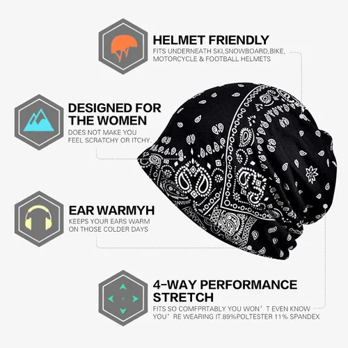 Vista 6 de Pañuelos de algodón para la cara para deportes, diadema, cuello, polaina, quimio, gorro para pérdida de cabello, gorro de noche