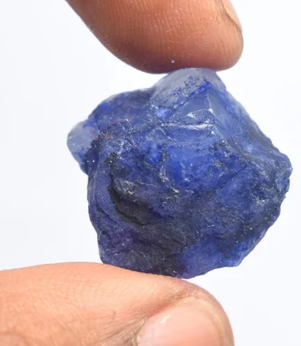 Vista 4 de Zafiro rugoso crudo de 30.00 quilates certificado sin cortar piedra preciosa de zafiro azul natural para decoración del hogar., Gema, azul