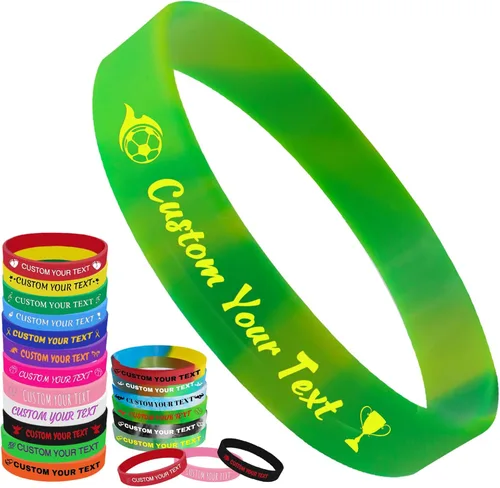 Vista 11 de Pulseras de silicona personalizadas Pulseras de goma de aduana a granel para eventos con texto de logotipo, pulseras personalizadas, regalos