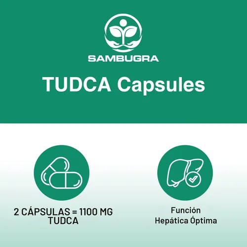 Vista 5 de Sambugra Suplementos de TUDCA para el Hígado 1100mg, Suplemento de Sal Biliar TUDCA de Fuerza Ultra Testado por Terceros, Apoyo Hepático
