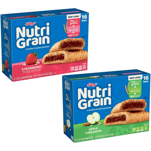 Vista 7 de Barras de Desayuno Nutri-Grain, Hechas con 10g de Granos Enteros, Barras de Snack, Paquete Surtido (3 Cajas, 48 Unidades)