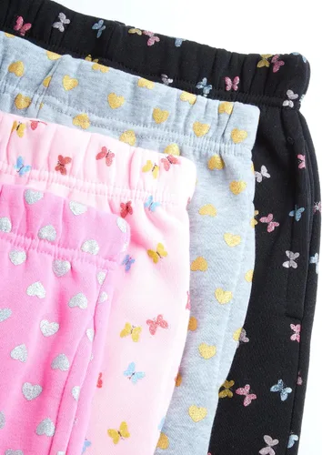 Vista 2 de Real Love Pantalones deportivos para niña, paquete de 4 pantalones deportivos de forro polar (7-16)