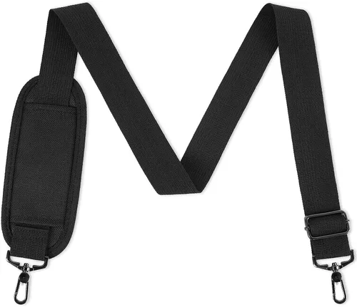 Vista 9 de Ytonet Correa para el hombro, correa de hombro acolchada universal ajustable de 52 pulgadas para laptop, cinturón cómodo de repuesto con ganchos