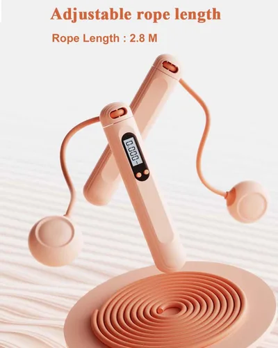 Vista 5 de Cuerda de saltar inalámbrica con contador para fitness, cuerda de saltar inteligente ajustable para hombres, mujeres, niños, boxeo de velocidad al