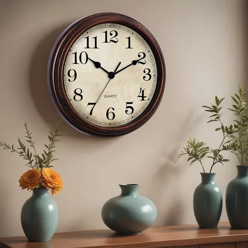 Vista 5 de Reloj de pared de 9 pulgadas, silencioso sin tictac, clásico, funciona con pilas, decorativo para sala de estar, dormitorio, baño, cocina y oficina