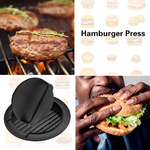 Vista 5 de Prensa para Hamburguesas, Prensa de Hamburguesa Redonda Antiadherente, Accesorios para Hamburguesas Rellenas, Prensa para Hamburguesas Aplastadas