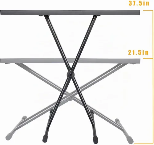 Vista 2 de Soporte de mesa portátil para DJ, soporte de controlador de DJ, escritorio de DJ, cabina de DJ, soporte de DJ de altura ajustable