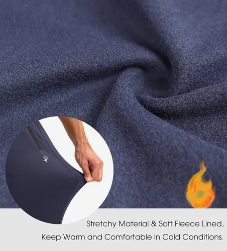Vista 4 de Pudolla Pantalones deportivos de forro polar para hombre, pantalones deportivos suaves y cálidos para invierno, para gimnasio, entrenamiento