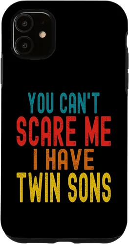 Vista 8 de Vintage You Can't Scare Me I Have Twin Sons Parent Parenting Case for iPhone 16