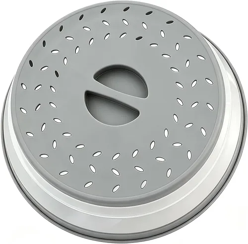 Vista 12 de Cubierta plegable antisalpicaduras para microondas, cubierta de plato para microondas con ventilación de vapor (10.5 pulgadas, beige) Microwave