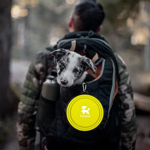 Vista 88 de COOYOO Cuenco plegable para perros, paquete de 2 cuencos plegables para agua para perros y gatos, plato portátil para alimentación de mascotas