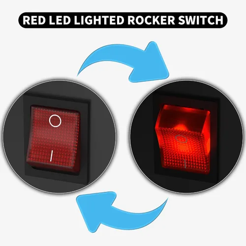 Vista 3 de DaierTek Interruptor basculante de 12 V 30 A 4 pines LED rojo iluminado interruptor de palanca basculante DPST resistente 30 Amp 12 voltios