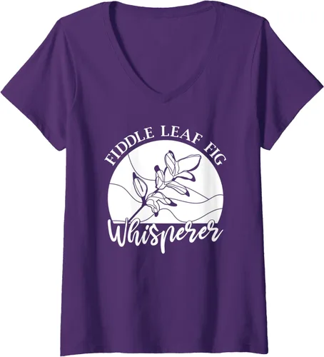 Vista 8 de Camiseta de interior con cuello en V para mujer, diseño de higo de hoja de violín, Negro, S
