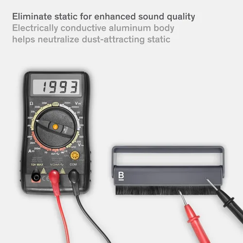 Vista 7 de Cepillo limpiador de discos - Cepillo antiestático de fibra de carbono para vinilo - Accesorios para tocadiscos para limpieza de vinilo