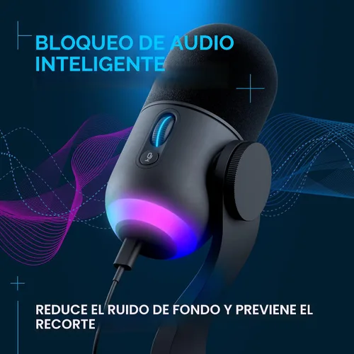 Vista 5 de Logitech G Yeti GX Dynamic RGB Gaming/Podcast USB Micrófono - Negro