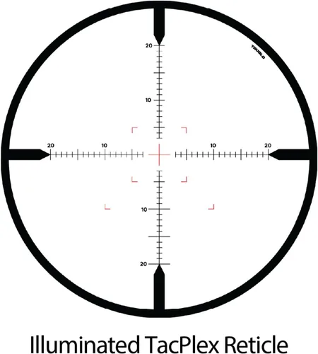 Vista 4 de Truglo Eminus Scope with 30MM Tube, Illuminated Tacplex Reticle, 1-Piece Mount