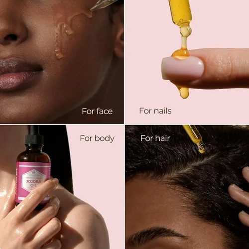 Vista 6 de Aceite de jojoba de Leven Rose: 100 % orgánico, natural, sin refinar y prensado en frío, de 4 onzas para cabello, piel y uñas, 4U-BG76-6IYG, 1, 1
