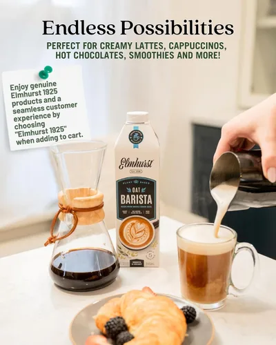 Vista 4 de Elmhurst 1925 Barista Edition Leche de avena, a base de plantas, vegana, 32 onzas (paquete de 6)