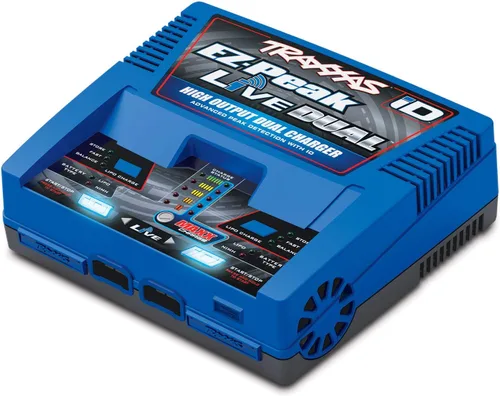 Vista 5 de Traxxas EZ Peak Live Dual, cargador multiquímico de 200 W con identificación, azul 2973