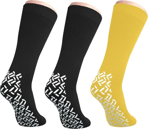 Vista 20 de NOBLES HEALTH CARE PRODUCT SOLUTIONS Paquete de 3 pares – Calcetines antideslizantes XXXL anchos para personas con diabetes hinchada en los pies