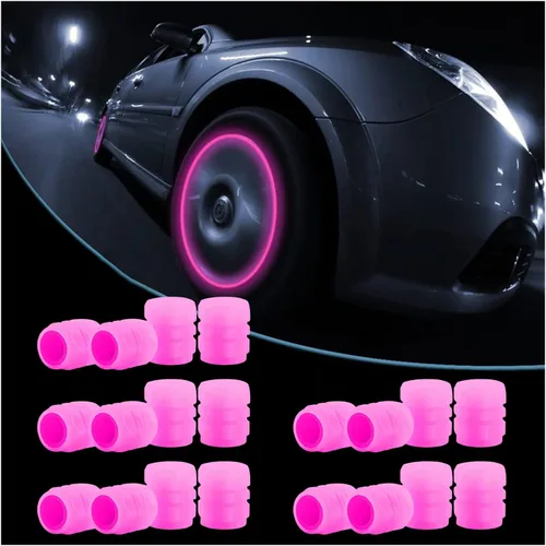 Vista 16 de 20 PIEZAS Tapas Fluorescentes para Vástago de Válvula de Neumático - Cubiertas Luminosas para Neumáticos de Vehículos Universales - Accesorios