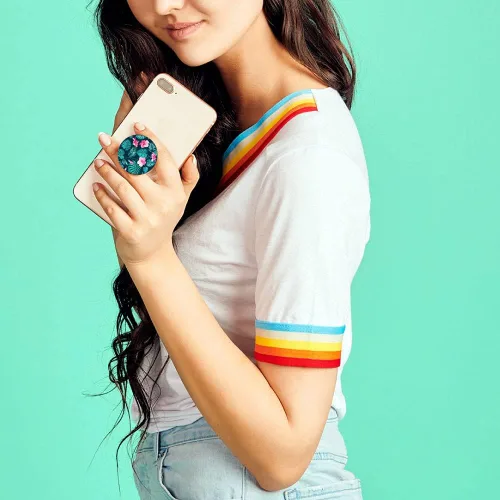 Vista 2 de PopSockets: Agarre plegable y soporte para teléfonos y tabletas - Hibiscus