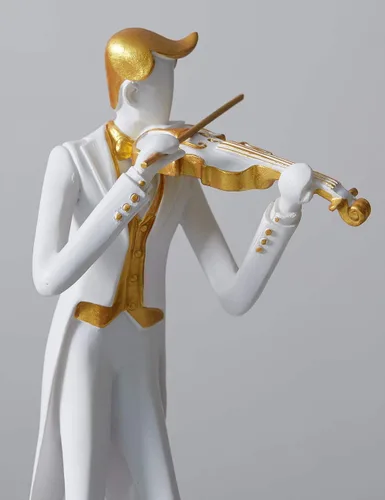 Vista 9 de HAUCOZE Estatua de músico, escultura de oboe, decoración musical, regalo para amantes de la música, para estudio, sala de estar, oficina, 10 pulgadas