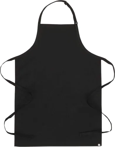 Vista 4 de Chef Works Delantal con pechera unisex sin bolsillos, Negro