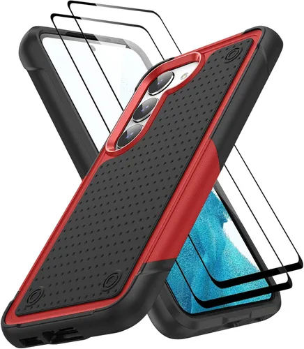 Vista 126 de Jeylly Funda para Samsung Galaxy S10 Plus S10+, ajuste delgado, doble capa, resistente, absorción de golpes, TPU con carcasa trasera de Negro
