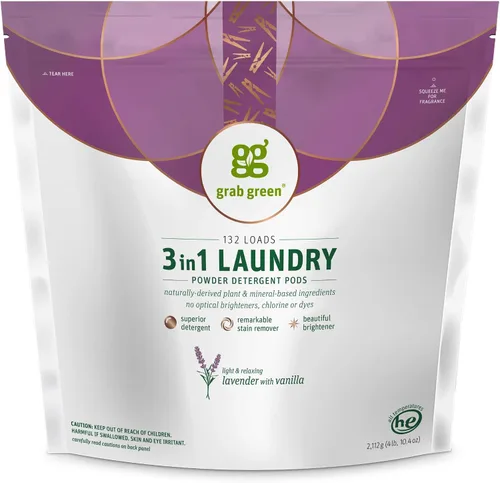 Vista 15 de Grab Green Cápsulas de detergente 3 en 1, 24 unidades, sin fragancia, a base de plantas y minerales, poder de limpieza superior, removedor