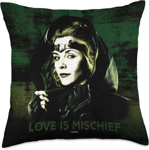 Vista 4 de Marvel Loki Sylvie Love is Mischief - Almohada (16.0 x 16.0 in), multicolor