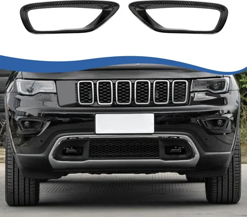 Vista 8 de Jimen Compatible con cubierta de luz antiniebla delantera para Jeep Grand Cherokee 2018-2020 (negro)