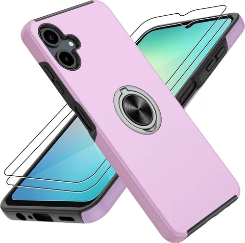 Vista 69 de Gritup - Funda para Galaxy A05S con protector de pantalla HD×2, funda protectora para teléfono a prueba de golpes con soporte magnético de anillo