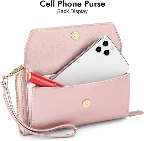 Vista 7 de nuoku Carteras para mujeres con ranuras para tarjetas de crédito con bloqueo RFID de gran capacidad