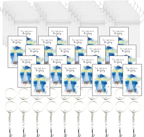 Vista 4 de Smiling Wisdom 20 regalos a granel Empleado ilumina un camino para otros tarjetas y regalo de faro 60 piezas personal del equipo maestros