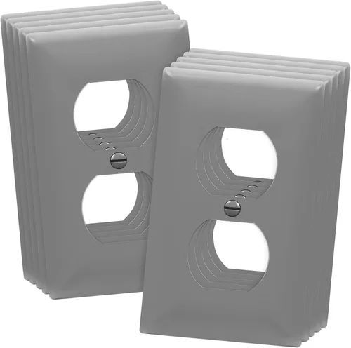 Vista 24 de ENERLITES Placa de pared dúplex para tomacorriente para receptáculos, cubierta de toma de corriente eléctrica jumbo, acabado brillante, de gran Negro