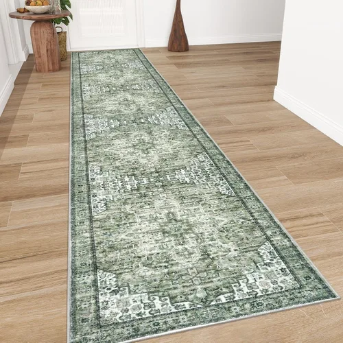 Vista 45 de SIILOOM Alfombra lavable de 2 x 3 pies, alfombra suave color taupe ceniza para entrada, tapete antideslizante para puerta de interior, tapete